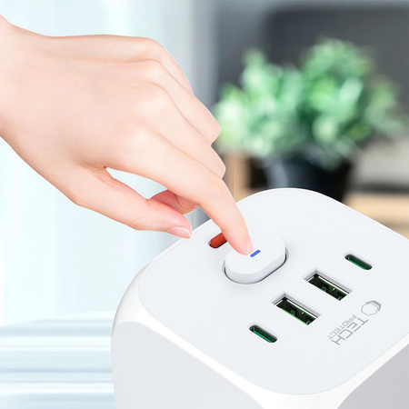 TECH-PROTECT PCL3X4 ZASILACZ 2 USB 2 TYPE-C 3 GNIAZDA DO ŁADOWANIA TABLETÓW