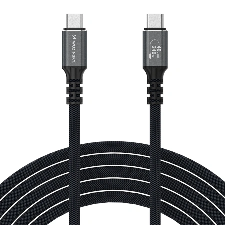 Kabel Wozinsky WPS-UY415S USB-C USB4 40Gb/s 240W 1,5m 4K - czarny