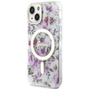 Etui Guess GUHMP14MHCFWST na iPhone 14 Plus 6.7" - przezroczyste hardcase Flower MagSafe