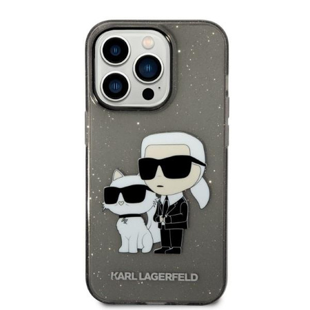 Karl Lagerfeld KLHCP14LHNKCTGK iPhone 14 Pro 6,1" czarny/black hardcase Gliter Karl&Choupette