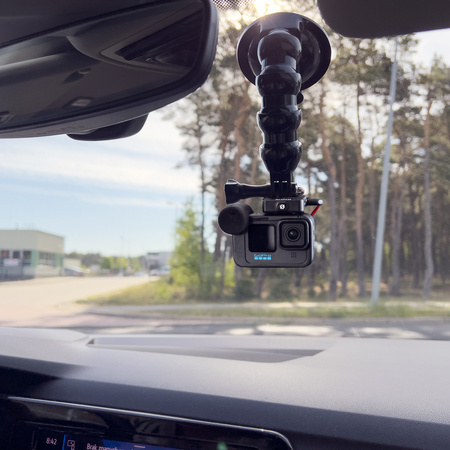 GoPro uchwyt z przyssawką do kamer sportowych GoPro, DJI, Insta360, SJCam, Eken + adapter do smartfona (GoPro car suction cup)