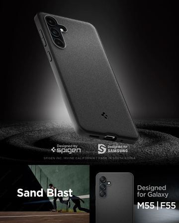 SPIGEN ESSENTIAL SANDBLAST ETUI DO GALAXY M55 5G ZABEZPIECZENIE MATTE BLACK