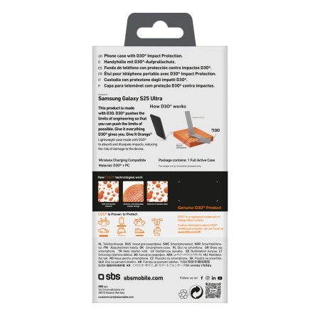 Etui SBS D3O do Samsung Galaxy S25 Ultra - czarne