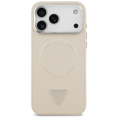 Etui Guess Triangle Logo MagSafe do      iPhone 17 Pro beżowy
