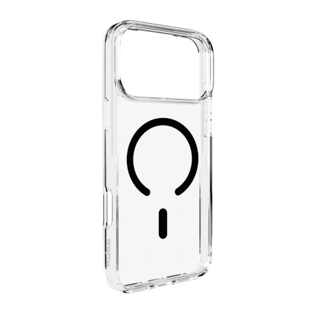 Etui Puro Lite Mag TPU+PC kompatybilne z MagSafe na iPhone 17 Pro Max - przezroczyste z czarnym pierścieniem