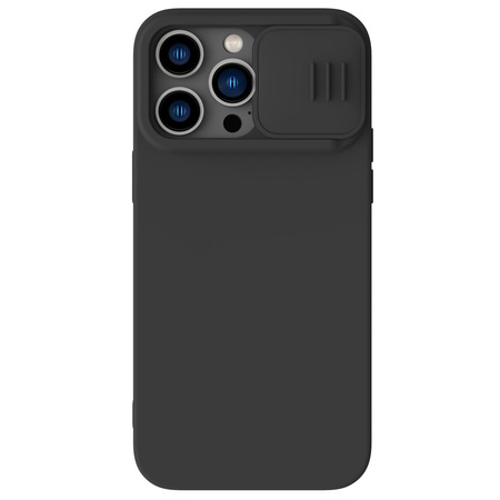 Nillkin CamShield Silky Silicone Case etui iPhone 14 Pro Max pokrowiec z osłoną na aparat czarny