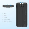 CHOETECH POWERBANK B654 10000MAH DO MICRO USB DO LIGHTNING Z WBUCZONYM