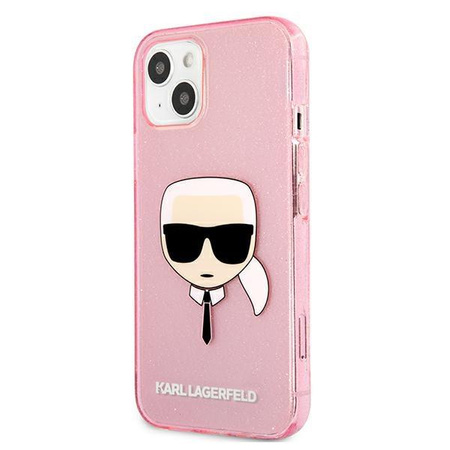 Karl Lagerfeld KLHCP13SKHTUGLP iPhone 13 mini 5,4" różowy/pink hardcase Glitter Karl`s Head