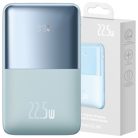 Powerbank Baseus Bipow Pro 20000mAh 22.5W niebieski z kablem USB Typu A - USB Typu C 3A 0.3m (PPBD040303)