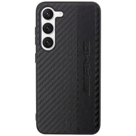 Etui AMG AMHCS23MBLSCA S23+ S916 - czarne Carbon Stripe&Embossed