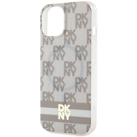 DKNY ETUI HARDCASE DO IPHONE 15 14 13 6.1 DO MAGSAFE CHECKERED MONO STRIPE