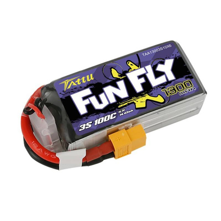 TATTU BATERIA 1300MAH 11.1V 100C 3S1P DO DRONÓW Z WYSOKIMI PARAMETRAMI LIPO