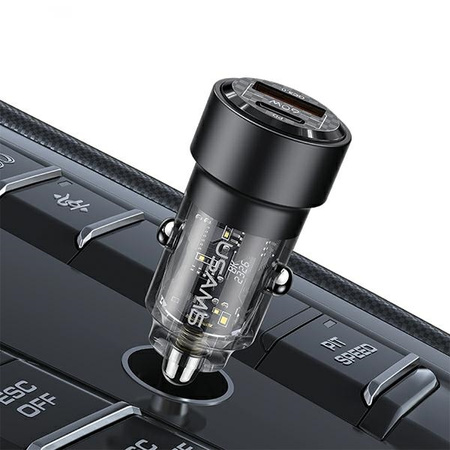 USAMS ŁADOWARKA SAMOCHODOWA C39 60W DO TELEFONÓW USB USB-C SZYBKA ŁADOWARKA