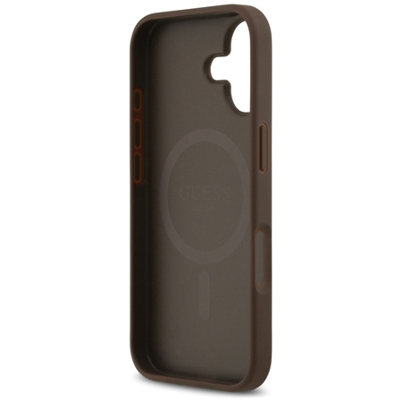 Etui Guess 4G Circle Classic Logo MagSafe do iPhone 17 brązowy