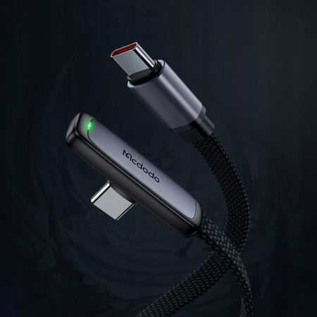 MCDODO KABEL USB-C KĄTOWY SZYBKIE ŁADOWANIE USB TYP C 3A 65W CZARNY 2M