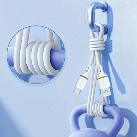 Kabel Dudao L25T USB-A - USB-C silikonowy 5A 1m - biały