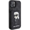 Etui Karl Lagerfeld Saffiano Cardslots and Stand Monogram Ikonik Patch do iPhone 15 - czarne