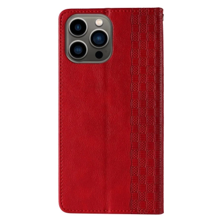 Magnet Strap Case etui Samsung Galaxy S23 Ultra pokrowiec z klapką portfel mini smycz podstawka czerwone