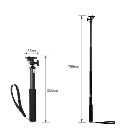 HURTEL SELFIE STICK Z UCHWYTEM DO KAMERY I SMARTFONÓW DO WYGODNEGO NAGRANIA