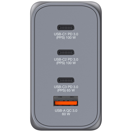 Verbatim Ładowarka sieciowa GaN 200W3xUSB-C/USB-A + Adapter EU/UK/US GNC-200 32204