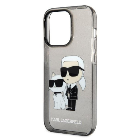 Karl Lagerfeld KLHCP14LHNKCTGK iPhone 14 Pro 6,1" czarny/black hardcase Gliter Karl&Choupette