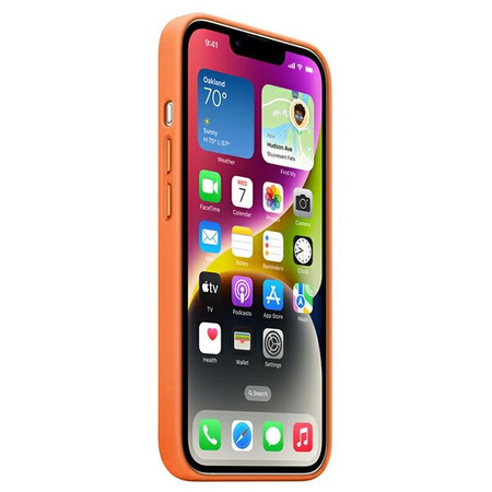 Etui Apple MPPF3ZM/A iPhone 14 Plus / 15Plus 6.7 pomarańczowy/orange Leather Case MagSafe