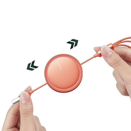 Mcdodo phone cable, 3-in-1, retractable, for iPhone, Micro USB, USB TYP-C, orange CA-7252