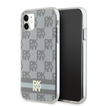 DKNY ETUI HARDCASE DO IPHONE 11 Xr 6.1 IML CHECKERED MONO STRIPES