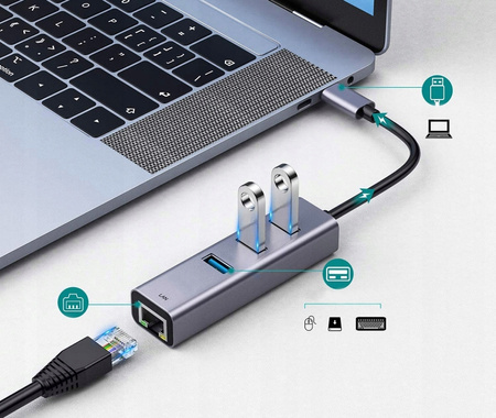 KARTA SIECIOWA HUB USB-C GIGABIT LAN 1000Mb RJ45