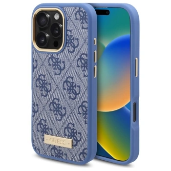 Guess GUHMP16LU4GPRB iPhone 16 Pro6.3 niebieski/blue hardcase 4G Logo Plate MagSafe