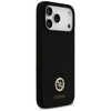 Etui Guess Silicone Logo Strass 4G MagSafe do iPhone 17 Pro Max czarny