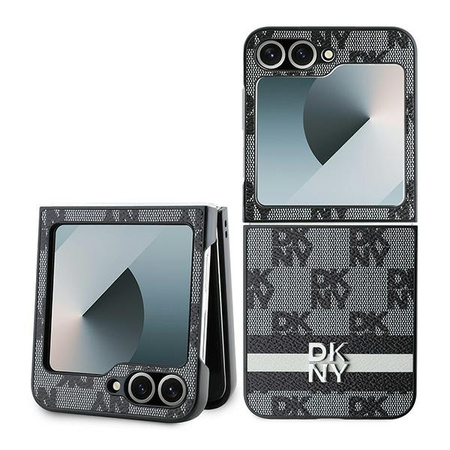 DKNY ETUI DO SAMSUNG Z FLIP 6 F74 Z PASKIEM SKÓRZANYM CHEQUERED STRIPES