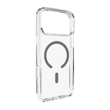 Etui Puro Lite Mag TPU+PC kompatybilne z MagSafe na iPhone 17 Pro - przezroczyste z szarym pierścieniem