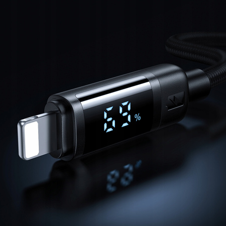 MCDODO ŁADOWARKA KABEL USB-C LIGHTNING SZYBKIEGO ŁADOWANIA DO IPHONE 1M LED