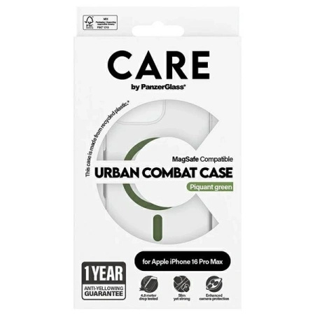 Etui CARE by PanzerGlass Flagship Case z MagSafe na iPhone 16 Pro Max - zielone