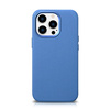 iCarer Litchi Premium Leather Case skórzane etui iPhone 14 Pro Max magnetyczne z MagSafe jasnoniebieski (WMI14220712-LB)