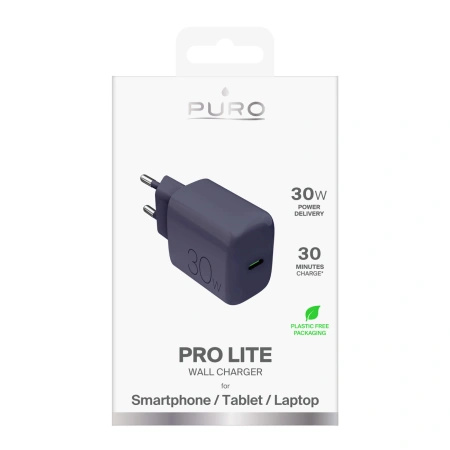 Ładowarka sieciowa Puro Pro Lite 30W USB-C  - szara