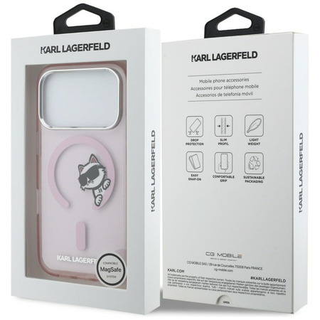 Etui Karl Lagerfeld IML Peekaboo MagSafe do iPhone 17 Pro różowy