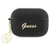 Etui Guess GUAP2GLGSHK na AirPods Pro 2 cover - czarne Glitter Flake 4G Charm
