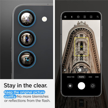 OSŁONA APARATU SPIGEN OPTIK.TR ”EZ FIT” CAMERA PROTECTOR 2-PACK GALAXY S23 / S23+ PLUS BLACK