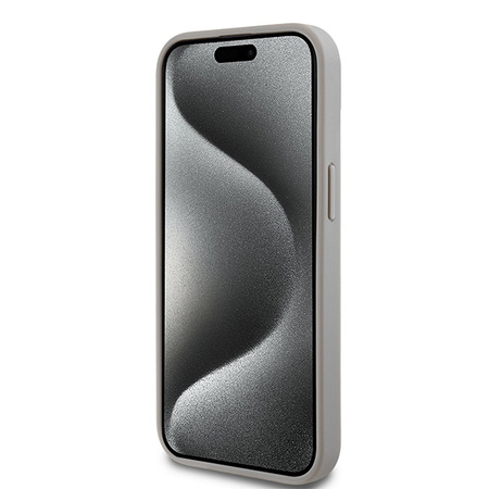 DKNY ETUI HARDCASE DO IPHONE 15 14 13 Z LEATHER MONO STRIPE & METAL LOGO