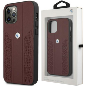 Etui BMW BMHCP12MRSPPR iPhone 12/12 Pro 6,1" czerwony/red hardcase Leather Curve Perforate