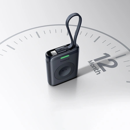 Powerbank Baseus EnerFill FW11 5W do Apple Watch z wbudowanym kablem - czarny