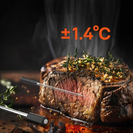 Termometr kuchenny Meatmeet Pro smart aplikacja Bluetooth grill piekarnik wędzarnia - czarny