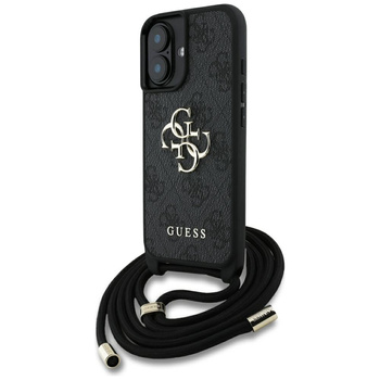 GUESS ETUI TPU DO IPHONE 16 4G BIG LOGO NA RAMIĘ Z BŁYSZCZĄCYM AKCENTEM
