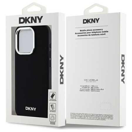 DKNY CASE DO IPHONE 15 PRO MAX 6.7 DO MAGSAFE PLAIN LOGO Z METALOWYM LOGO