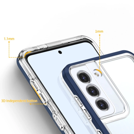 Clear 3in1 etui do Samsung Galaxy S23+ silikonowy pokrowiec z ramką niebieskie