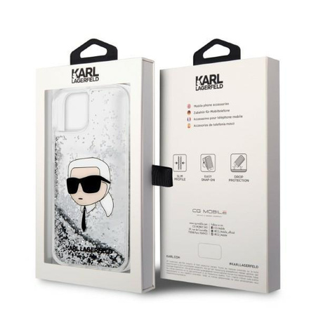 Karl Lagerfeld KLHCP14MLNKHCH iPhone 14 Plus 6,7" srebrny/silver hardcase Glitter Karl Head