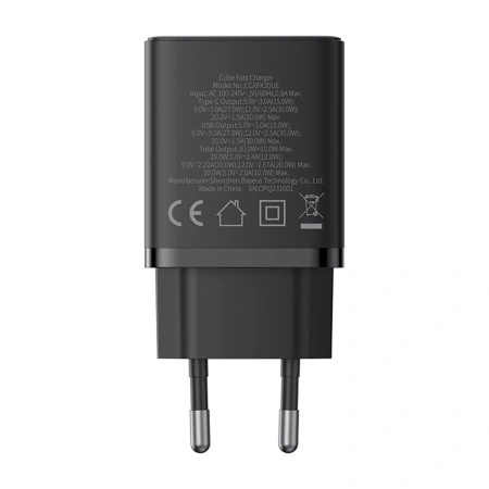 Ładowarka sieciowa Baseus Cube Pro 30W USB-C USB-A - czarna