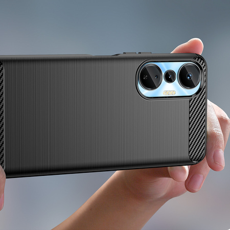 Carbon Case etui do Infinix Hot 20S elastyczny silikonowy karbonowy pokrowiec czarne